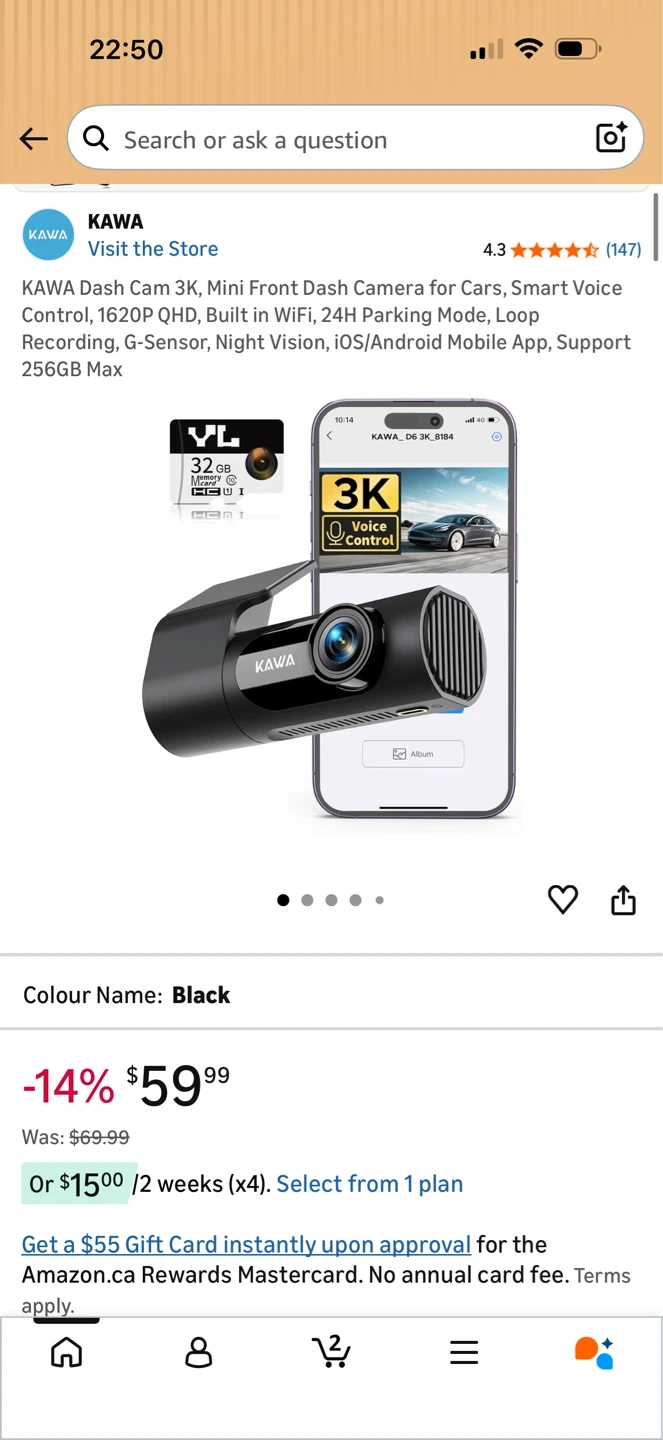 KAWA Dash Cam D6 2K - photo 4