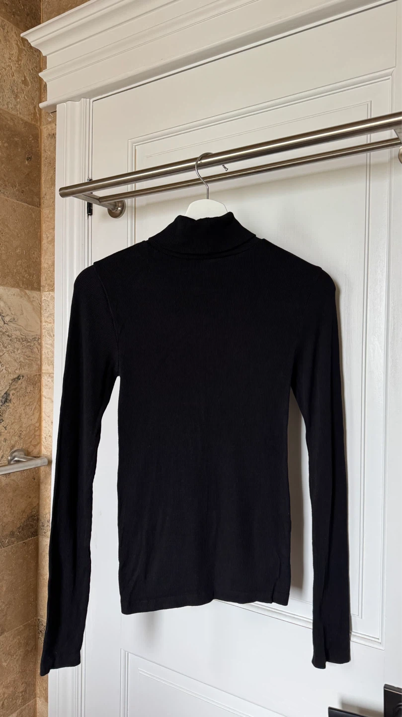 UNIQLO Longsleeve Ribbed Turtleneck - Black, S - photo 3
