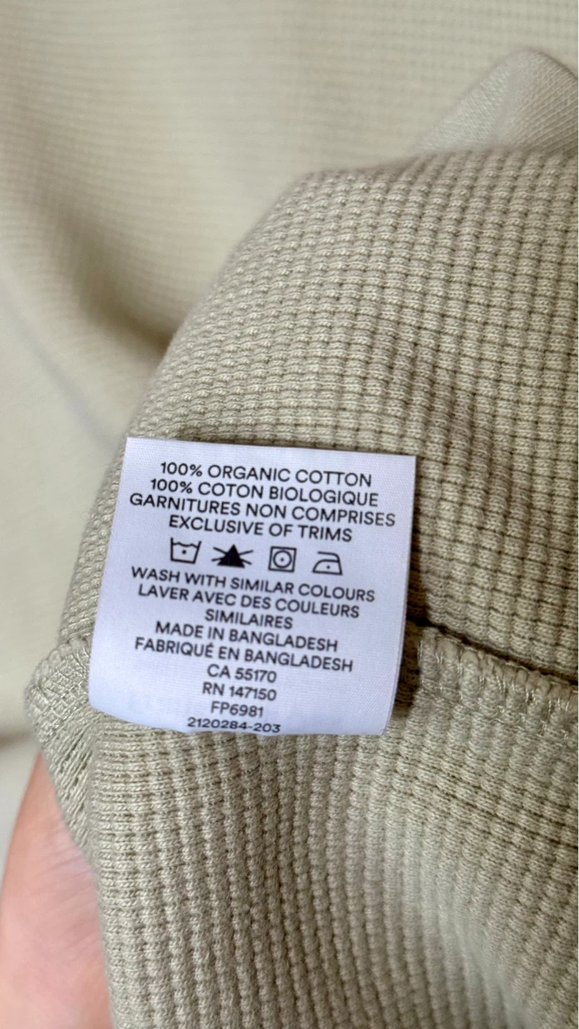 Frank And Oak Organic Cotton Waffle Knit Crewneck - Green, S - photo 5