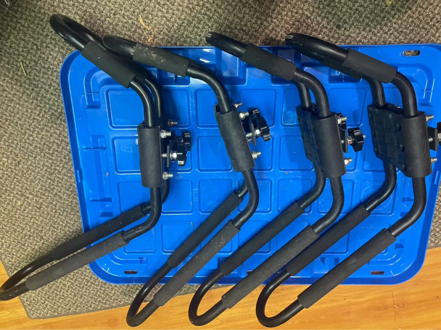 Set of 4 Black Kayak Canoe J-Cradle Boat Racks