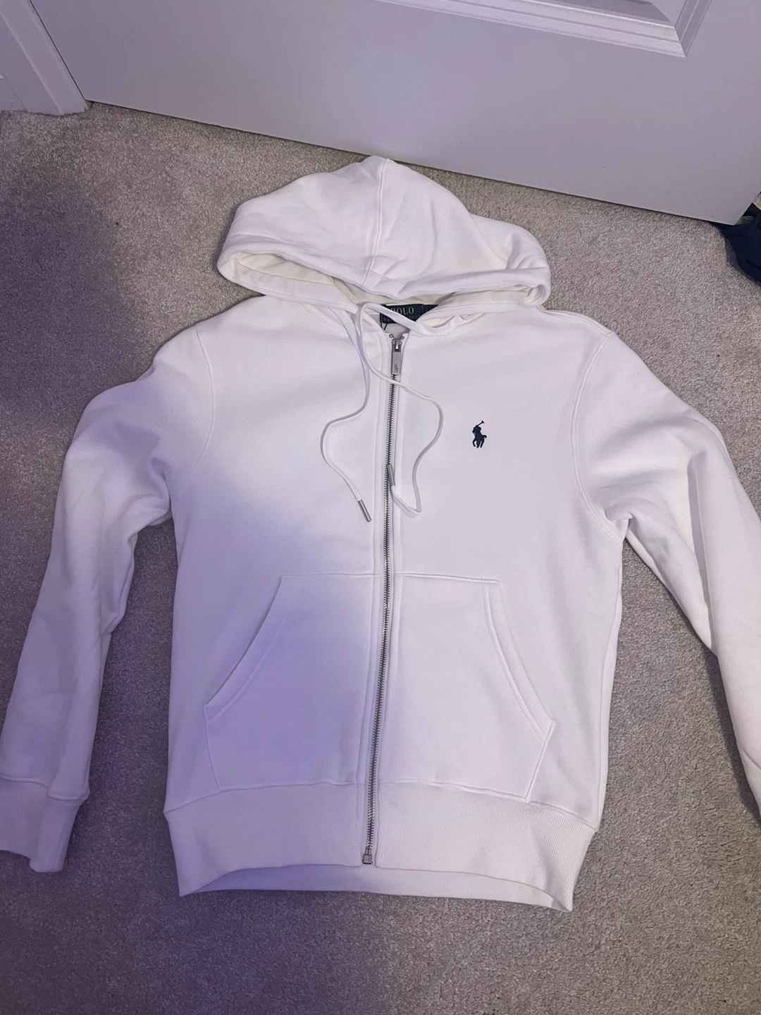 Polo Ralph Lauren White Zip-Up Hoodie