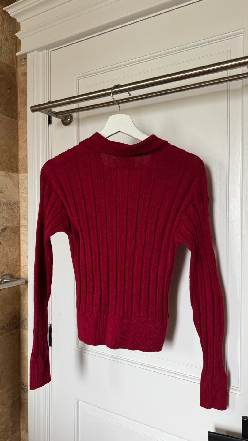 Frank And Oak Merino Wool Polo Sweater - Red, XS - photo 3