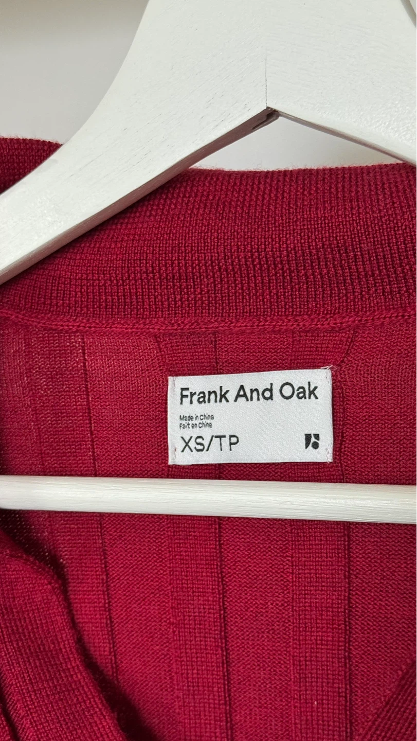 Frank And Oak Merino Wool Polo Sweater - Red, XS - photo 4