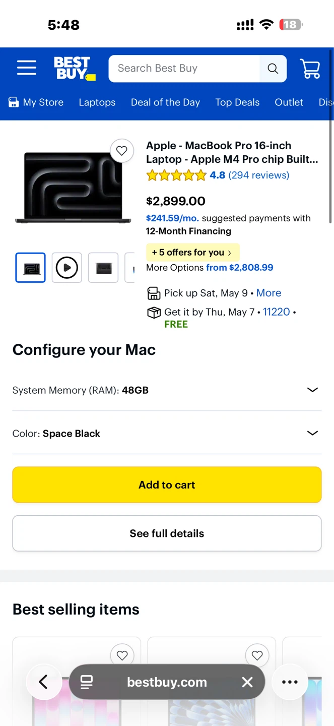 16” MacBook M4 pro (48GB memory, 512GB storage) - photo 5