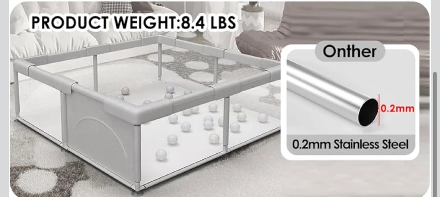 Baby Playpen Large 70in x 60in x 27in - photo 4