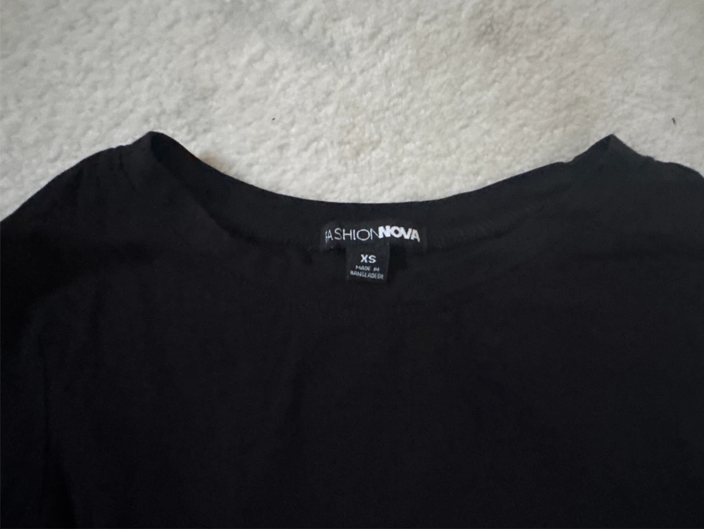 Fashion Nova Black Long Sleeve Crop Top XS - photo 2