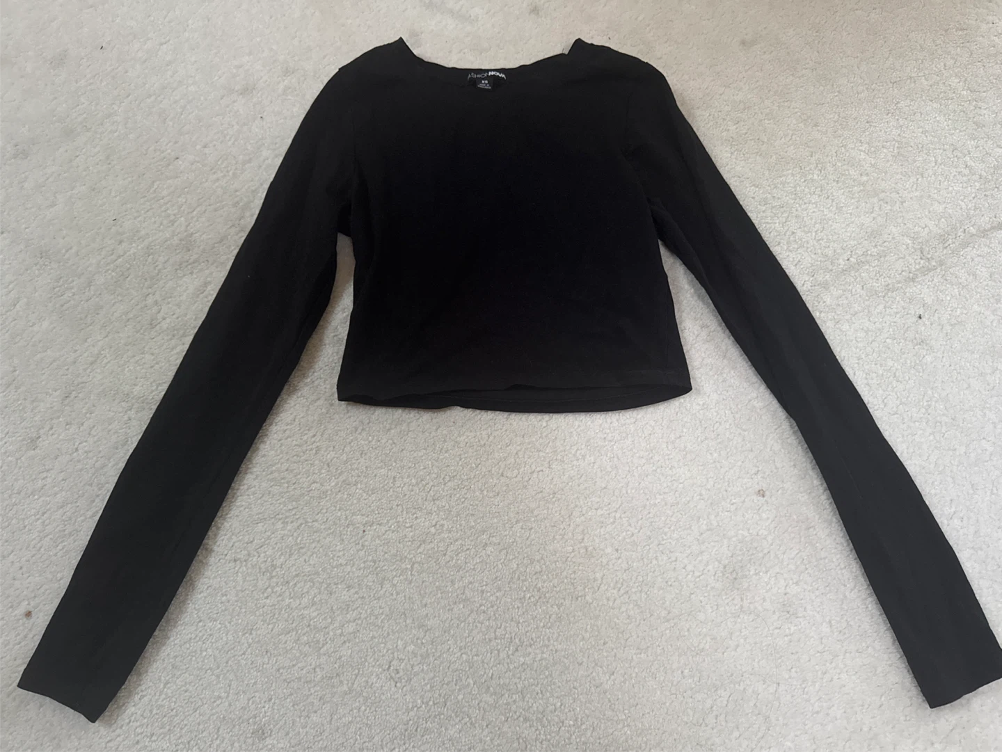 Fashion Nova Black Long Sleeve Crop Top XS - photo 3