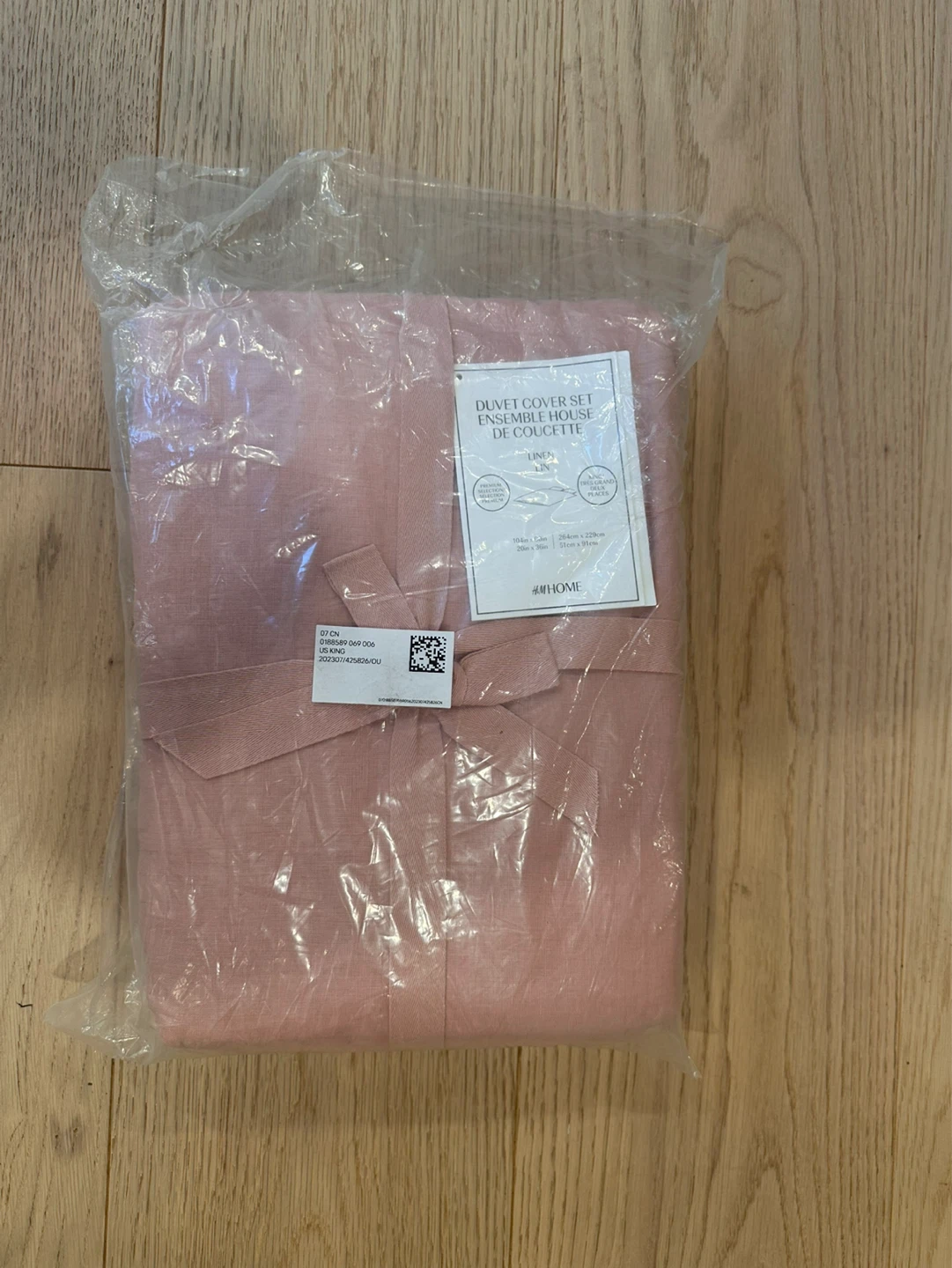 H&M HOME Linen Duvet Cover Set - Pink - photo 2