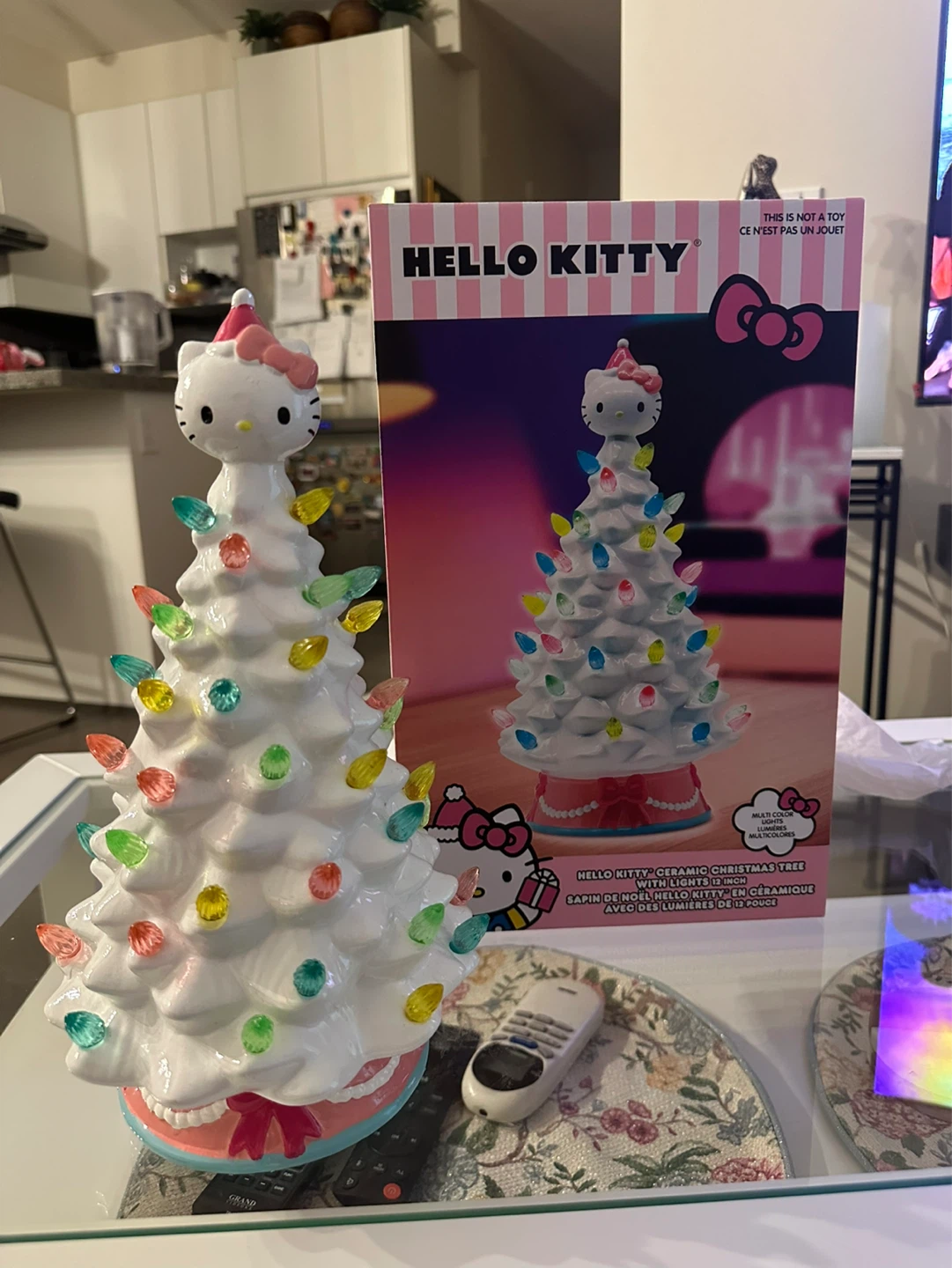 Hello Kitty Ceramic Christmas Tree with Lights 12 inch