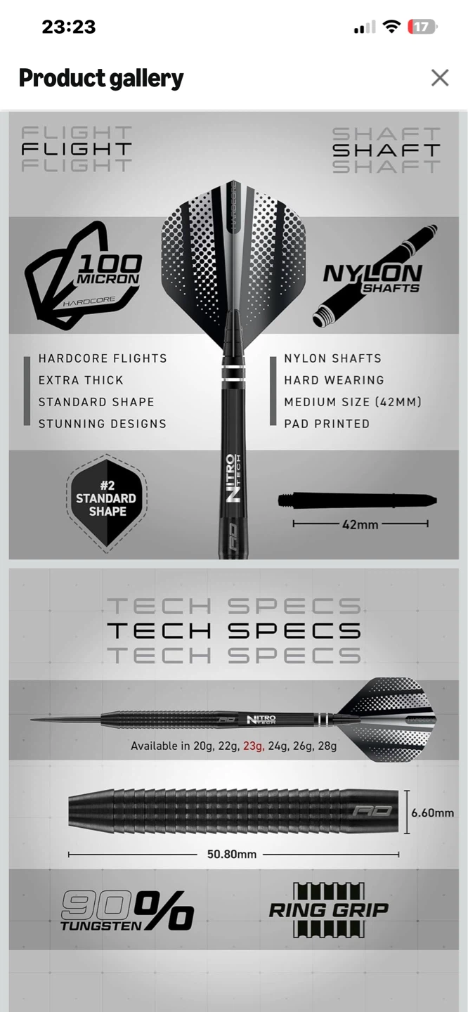 Red Dragon Razor Edge Black Darts