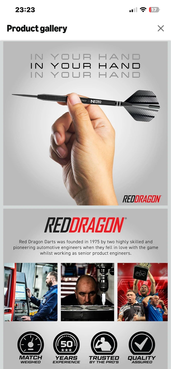 Red Dragon Razor Edge Black Darts - photo 2
