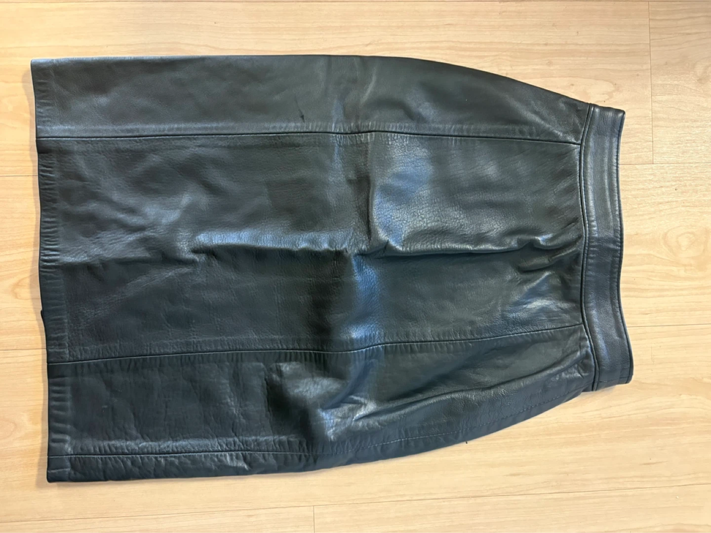 Vintage Black Leather Pencil Skirt