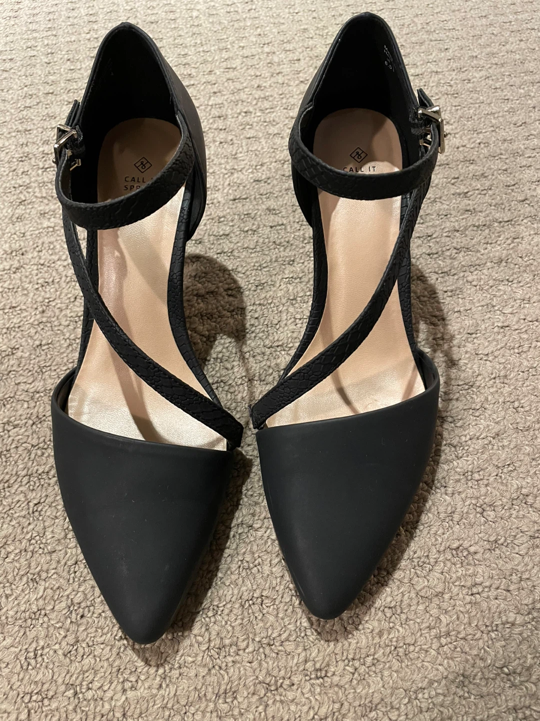 Call It Spring Black D'Orsay Heels