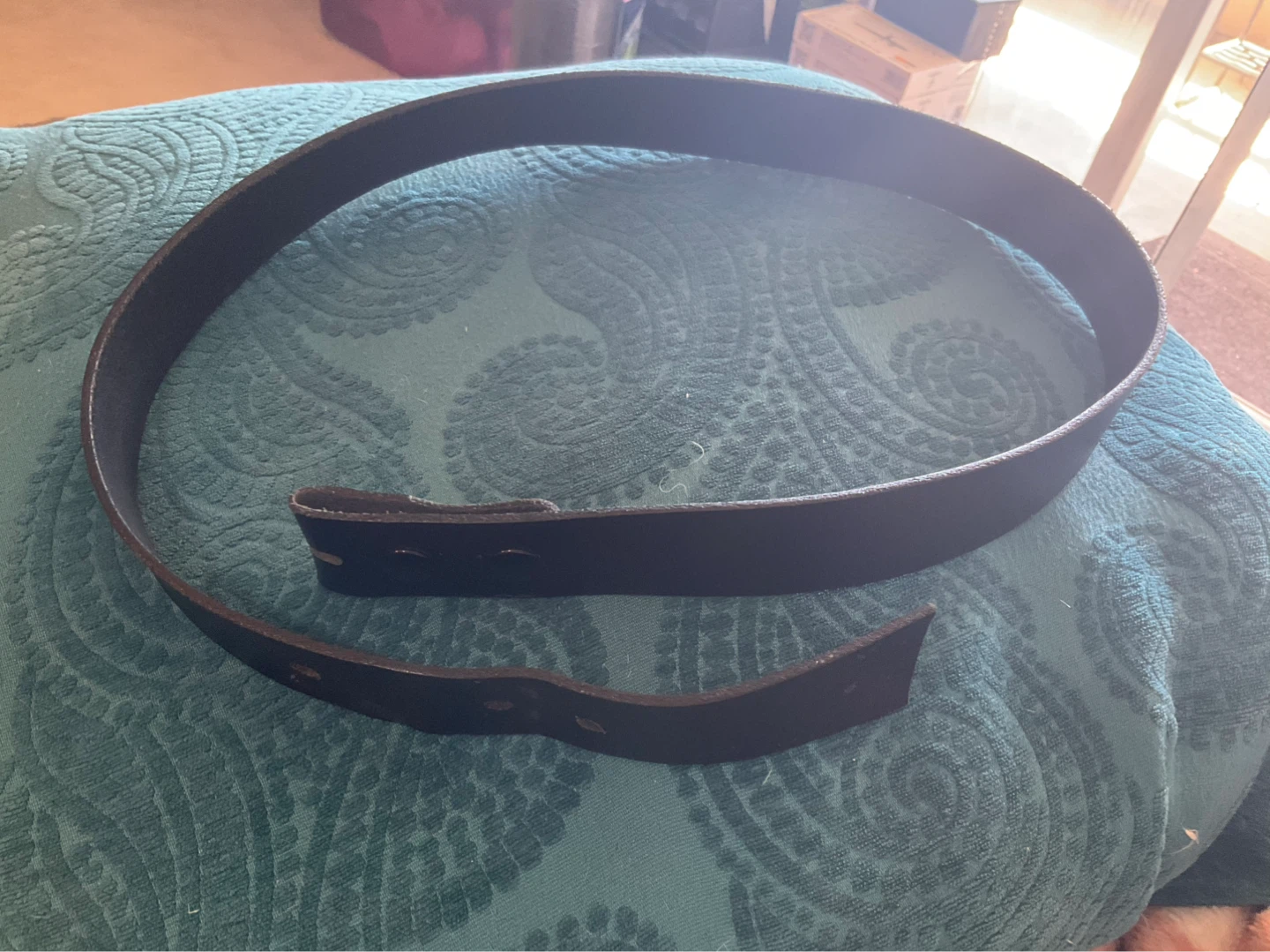 Belt Buckle with Bull Skull Design and leather belt - photo 5