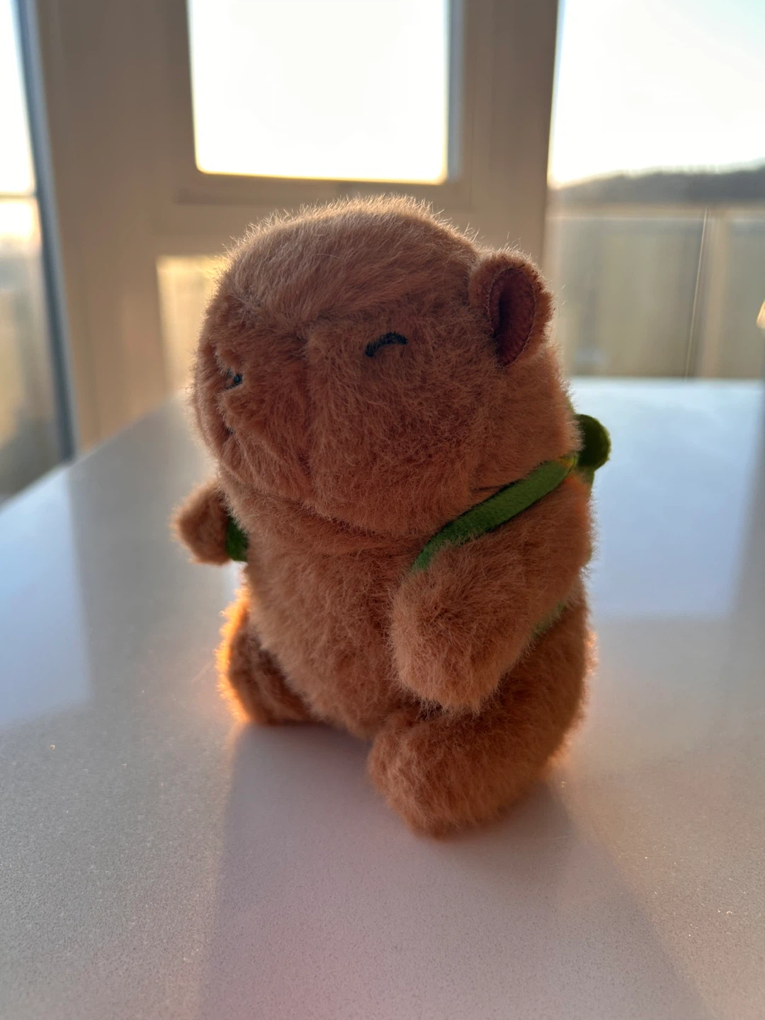 Capybara Plush Keychain with Turtle Backpack