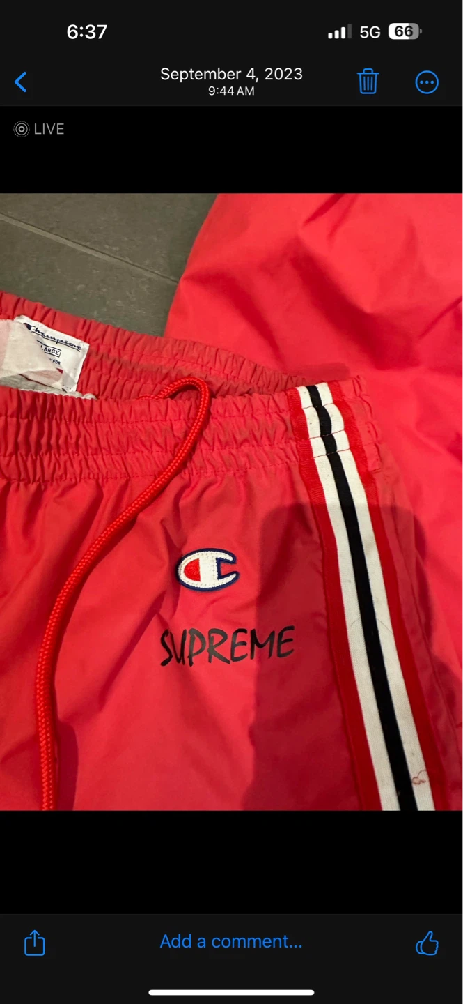 Champion x Supreme Track Pants - Red XL - photo 2