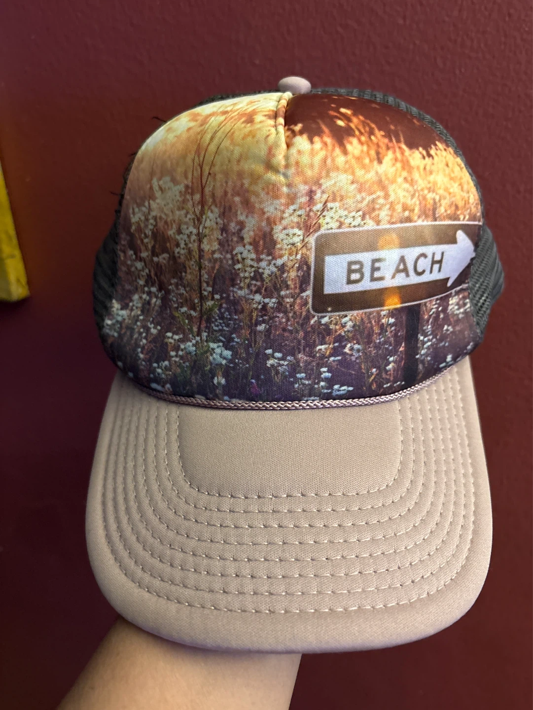 O'Neill Mesh Back Trucker Hat with Beach Graphic