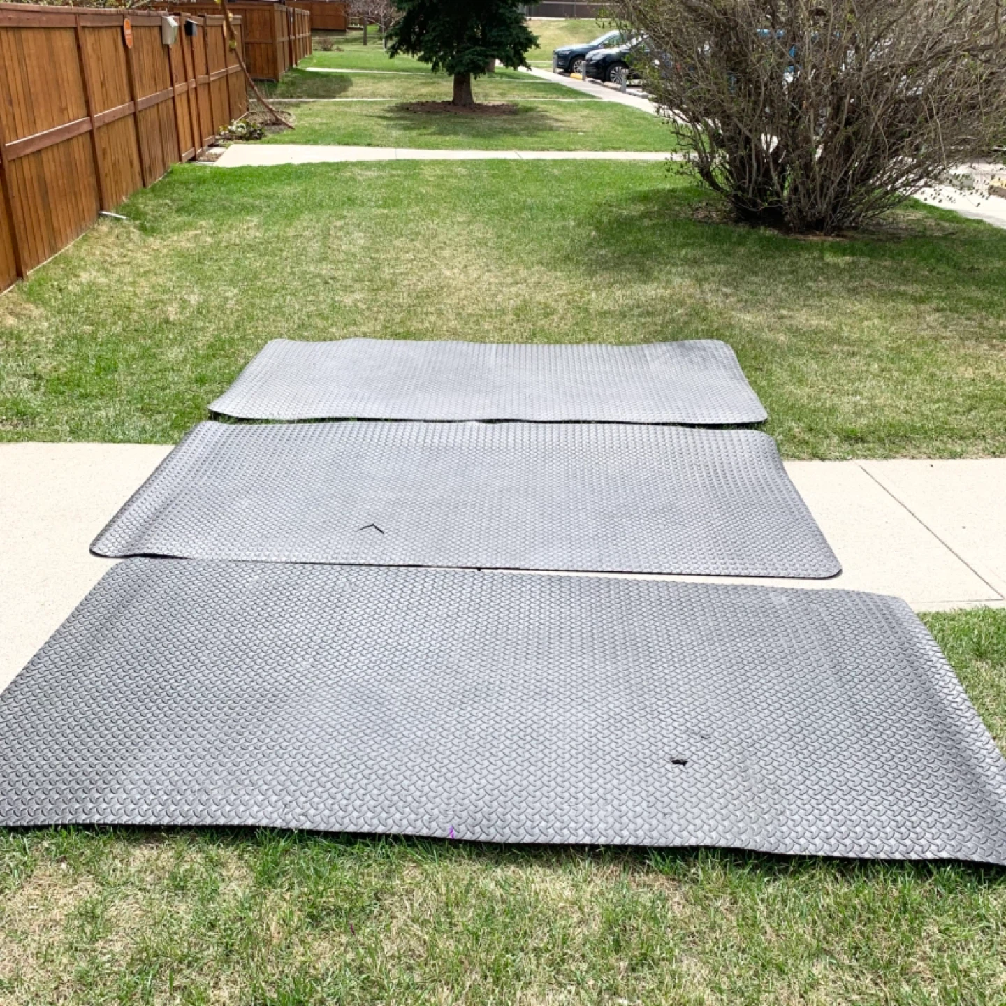 Floor Mats Rubber Mats Diamond Tread Garage Shop 3 Mats Set - photo 2