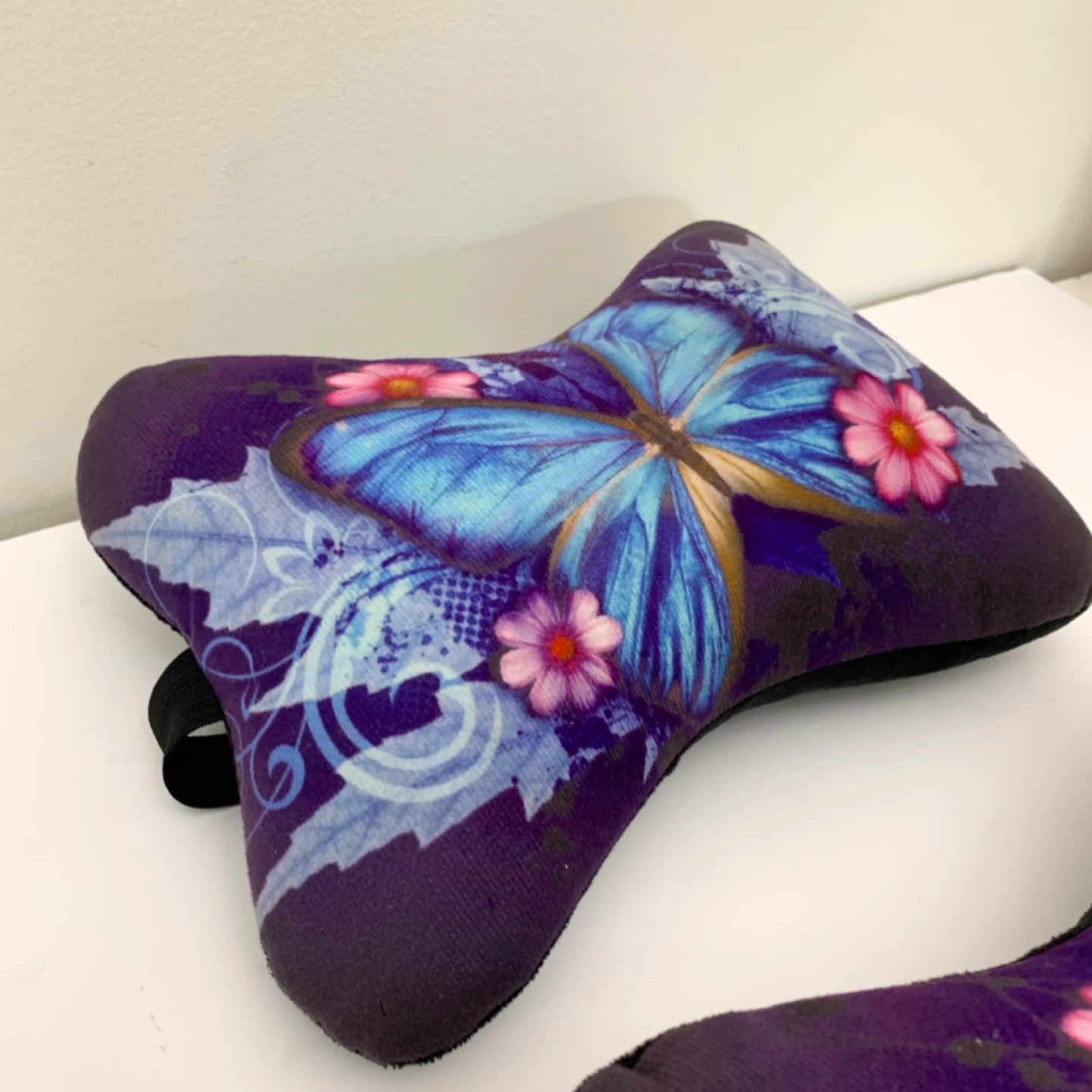 Car Seat Headrest Cushions Butterfly Floral Travel Pillows 2 - photo 3