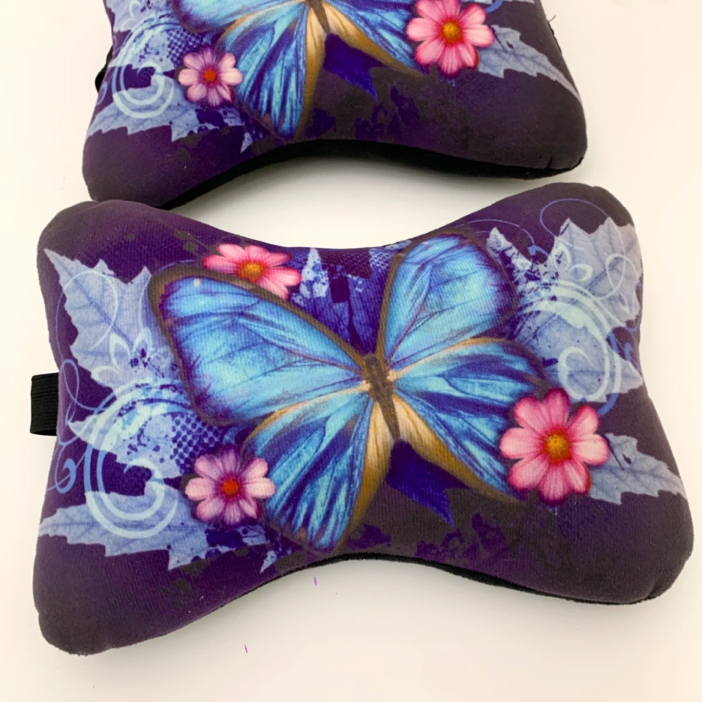 Car Seat Headrest Cushions Butterfly Floral Travel Pillows 2 - photo 2