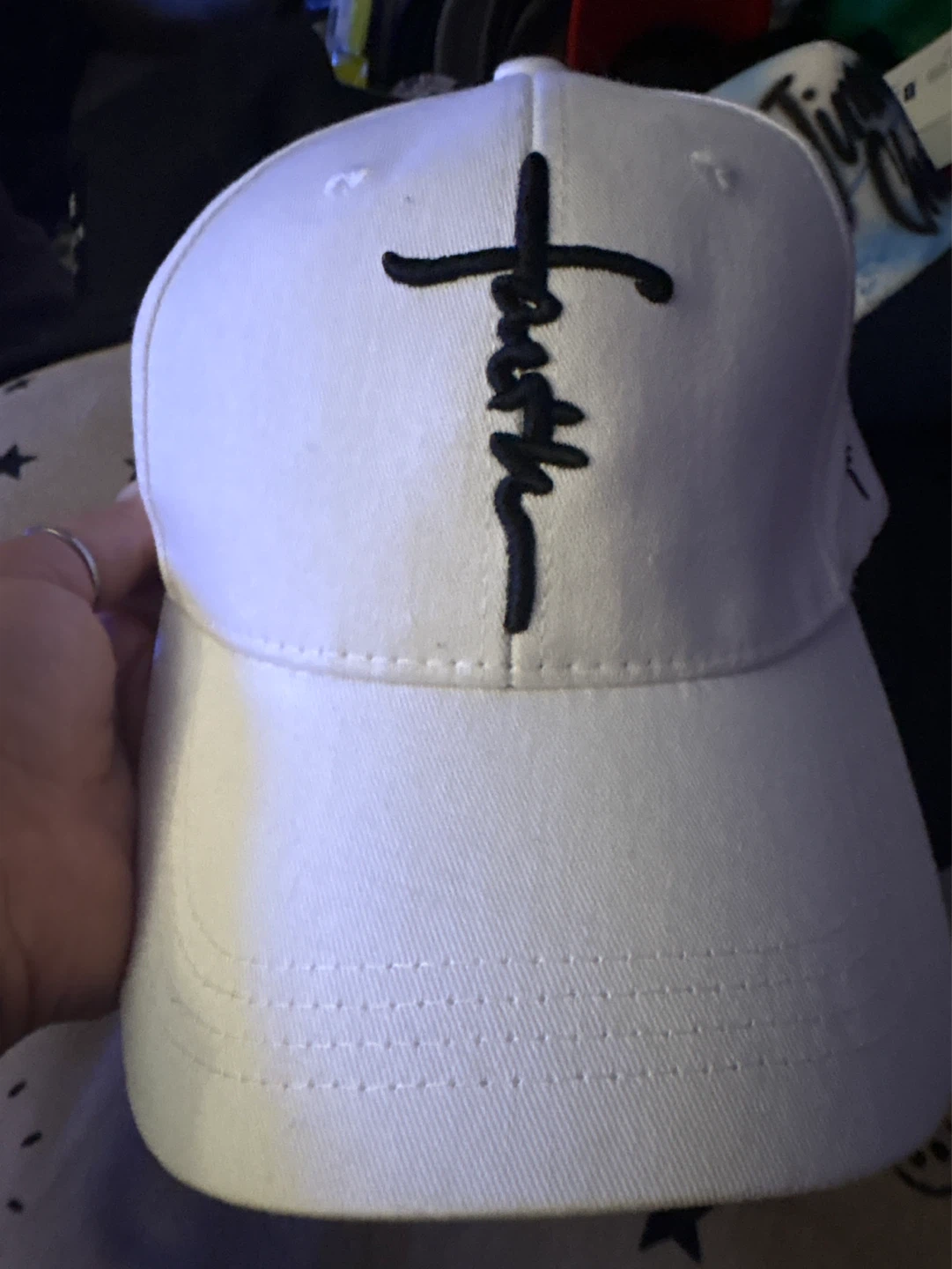White "Faith" Baseball Cap - photo 4