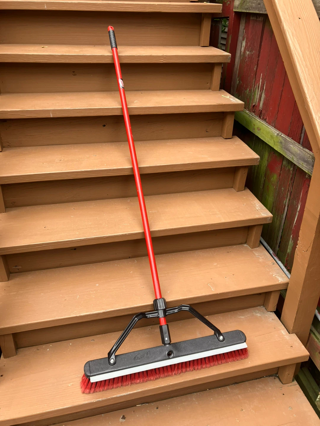 Multi-Surface 25” Push Broom With Squeegee And Steel Handle