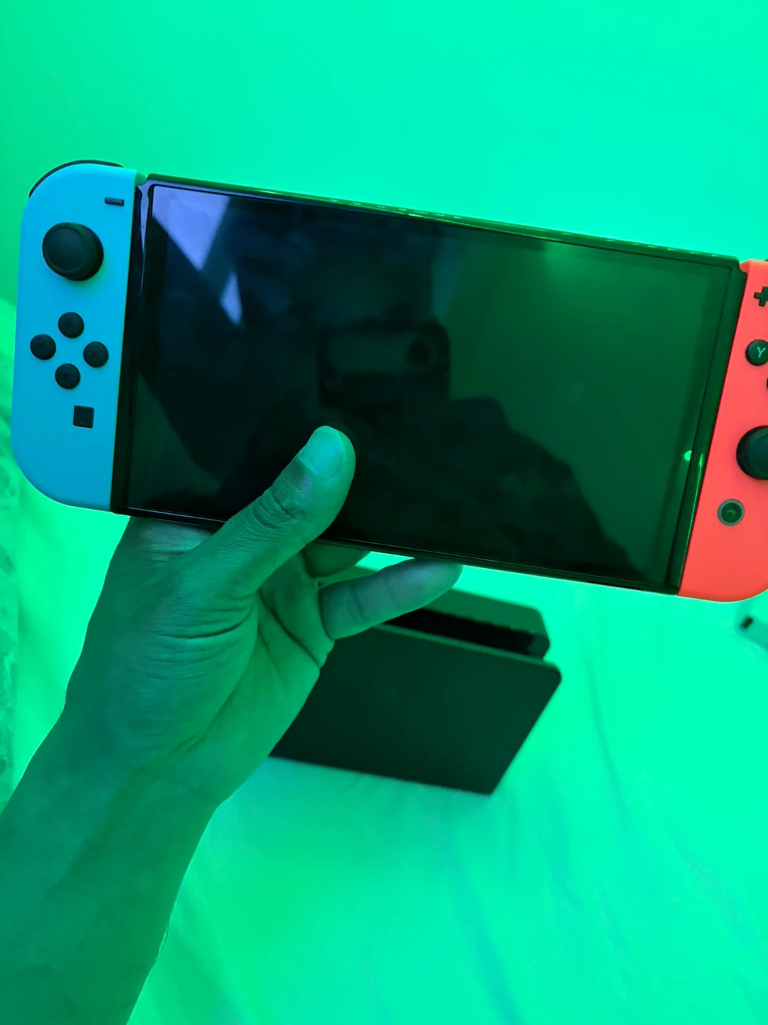 Nintendo Switch Console oledwith  Blue Joy-Con Controllers - photo 2