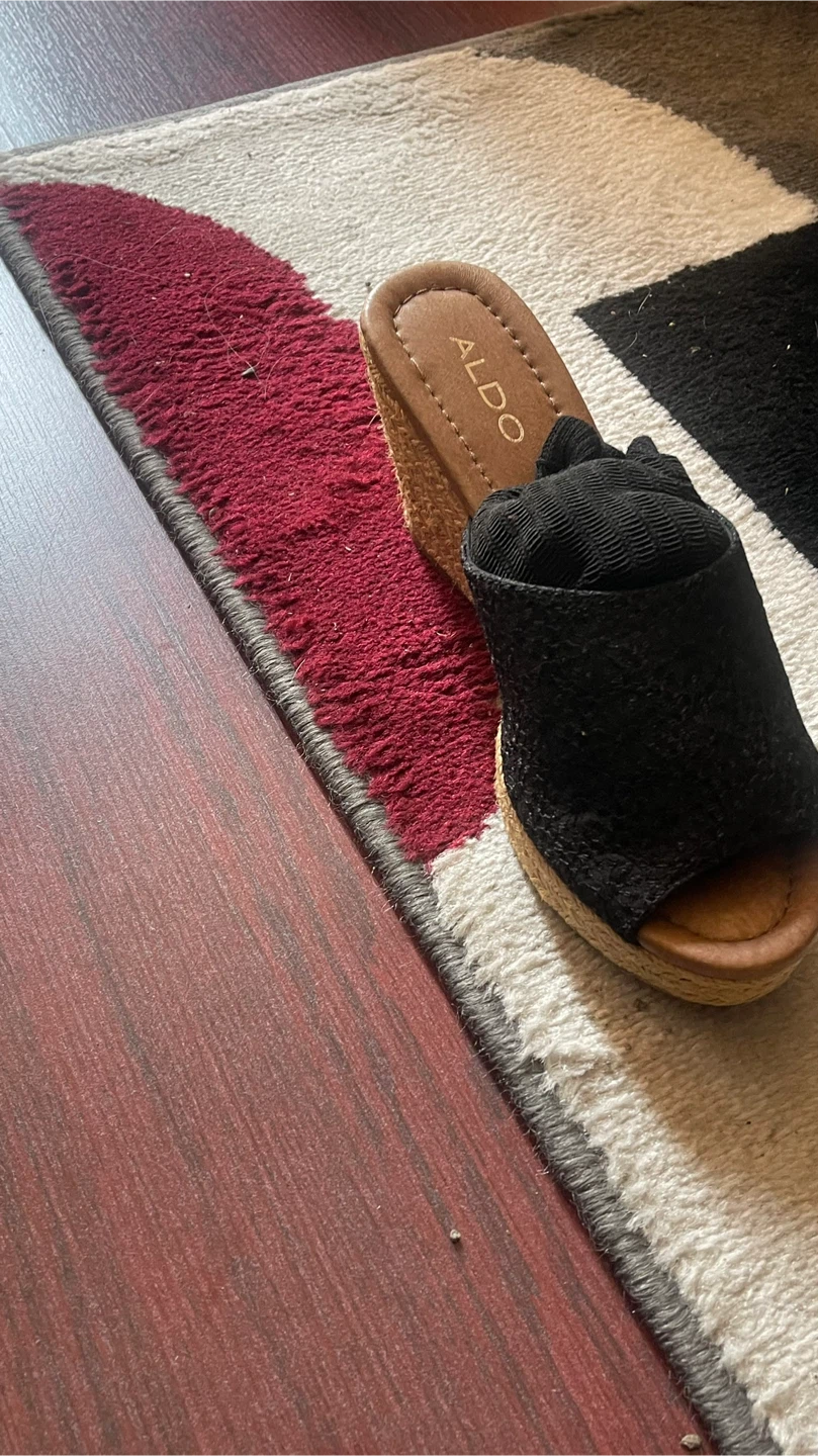 ALDO Black Wedge Sandals