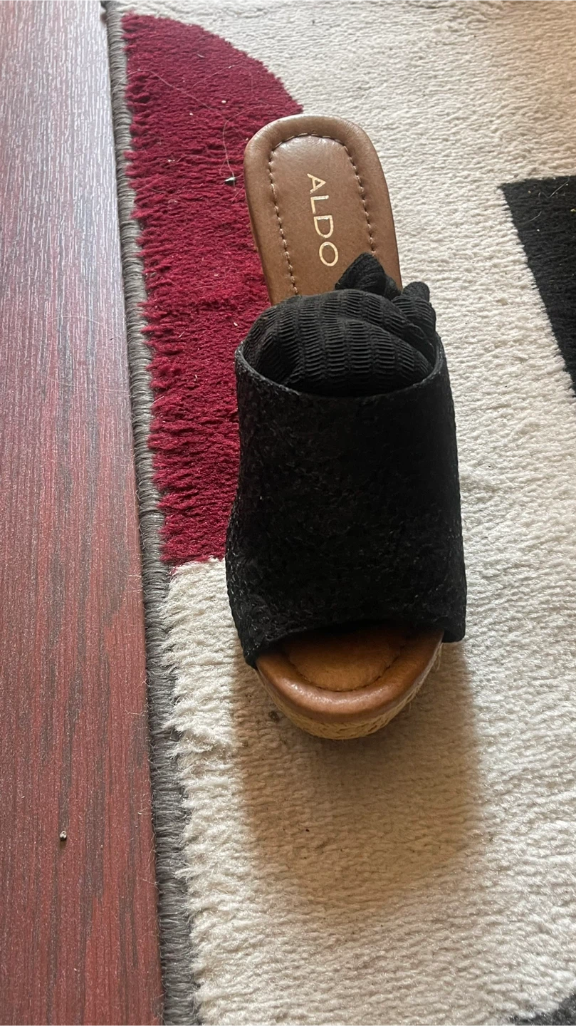 ALDO Black Wedge Sandals - photo 2