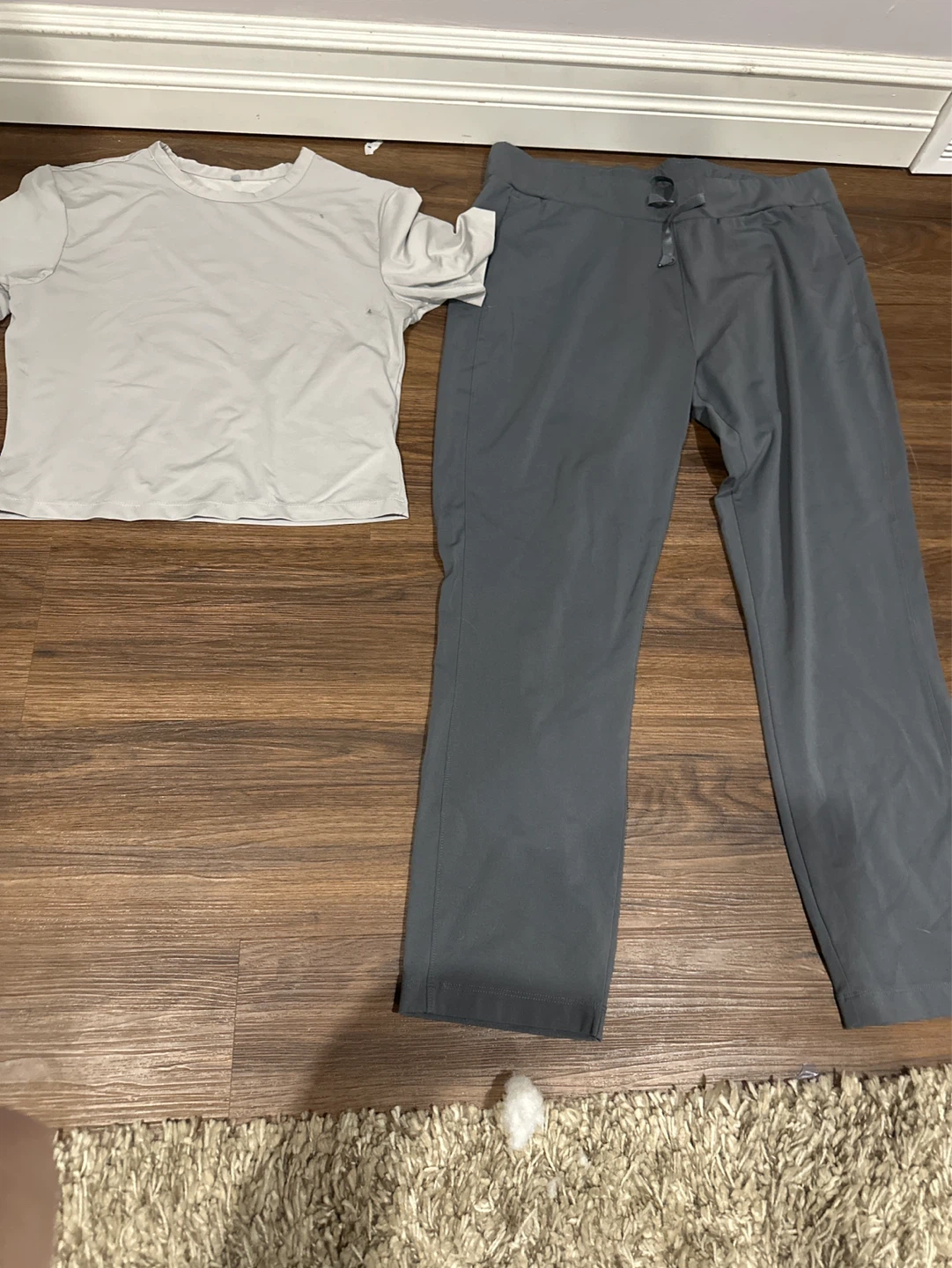 Light Grey T-Shirt and Charcoal Pants Set