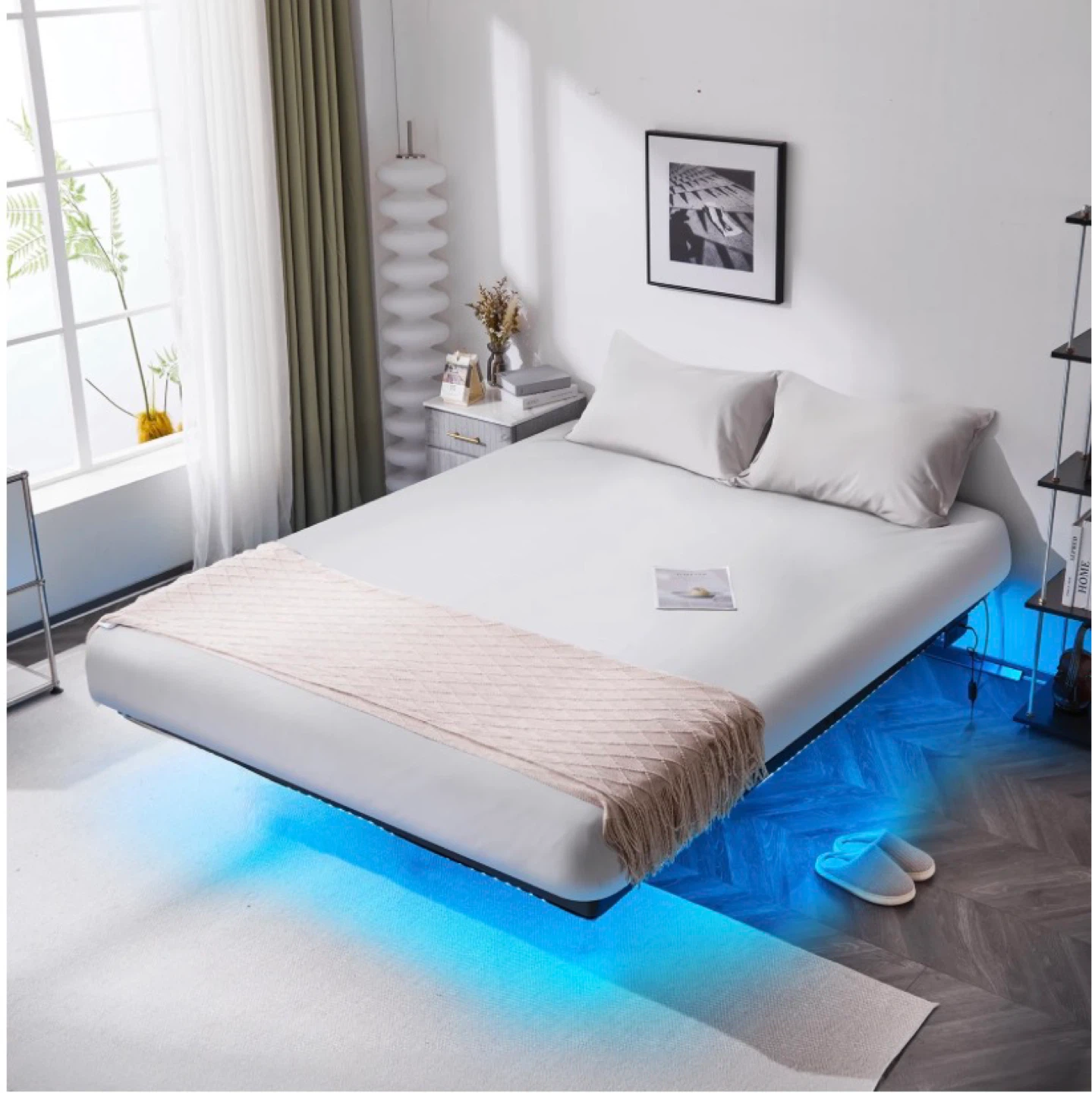 Lktaxon Queen 14" Floating Bed Frame with LED Lights - photo 3