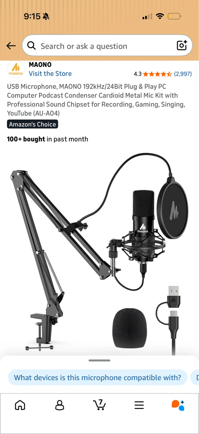 MAONO USB Condenser Microphone Kit (AU-A04)