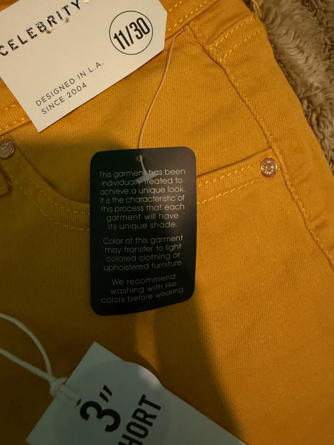 Celebrity Pink Yellow Denim Shorts Size 11/30 - photo 2