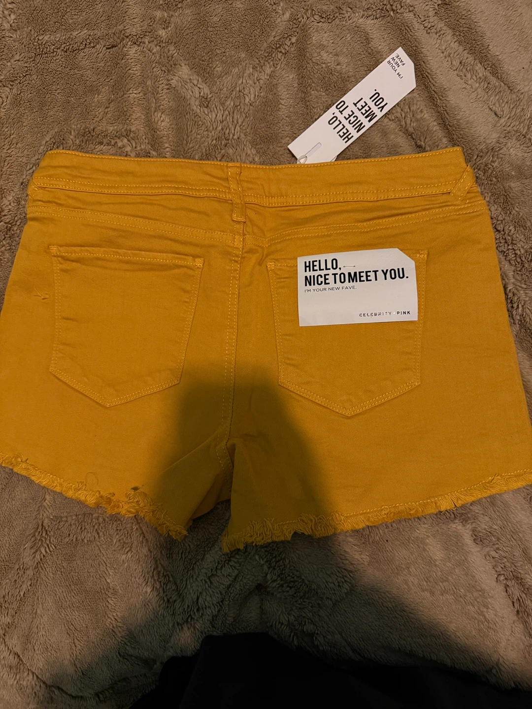 Celebrity Pink Yellow Denim Shorts Size 11/30 - photo 3