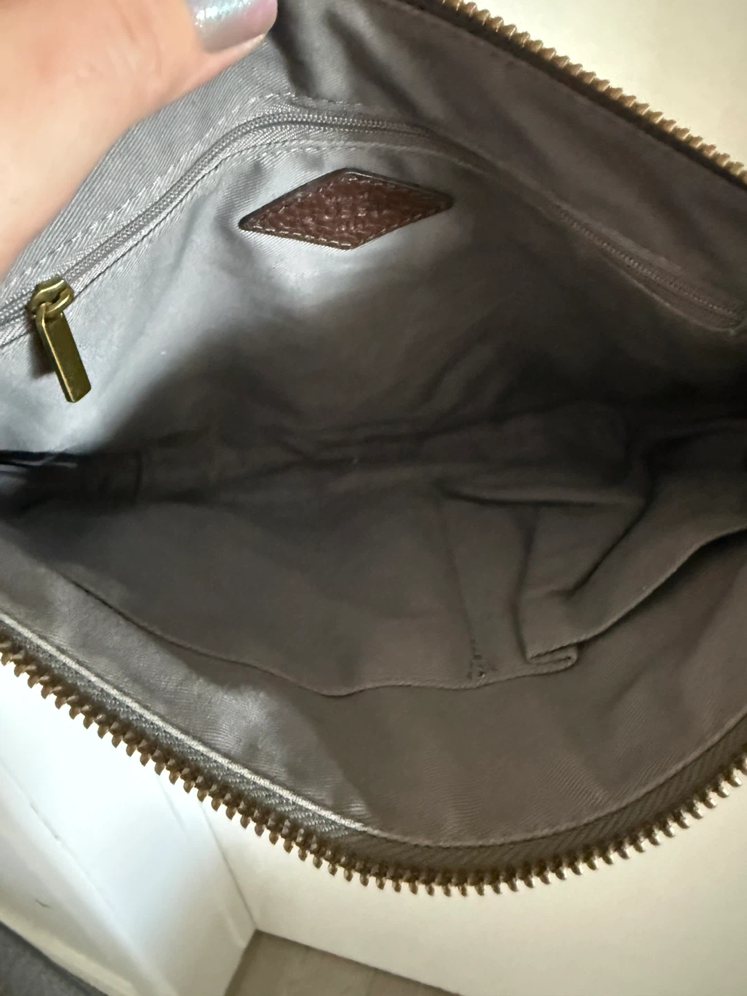 Fossil Grey Leather Crossbody Bag - photo 3