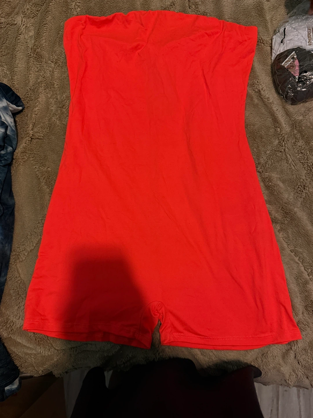 Fashion Nova Red Strapless Bodysuit Size XL
