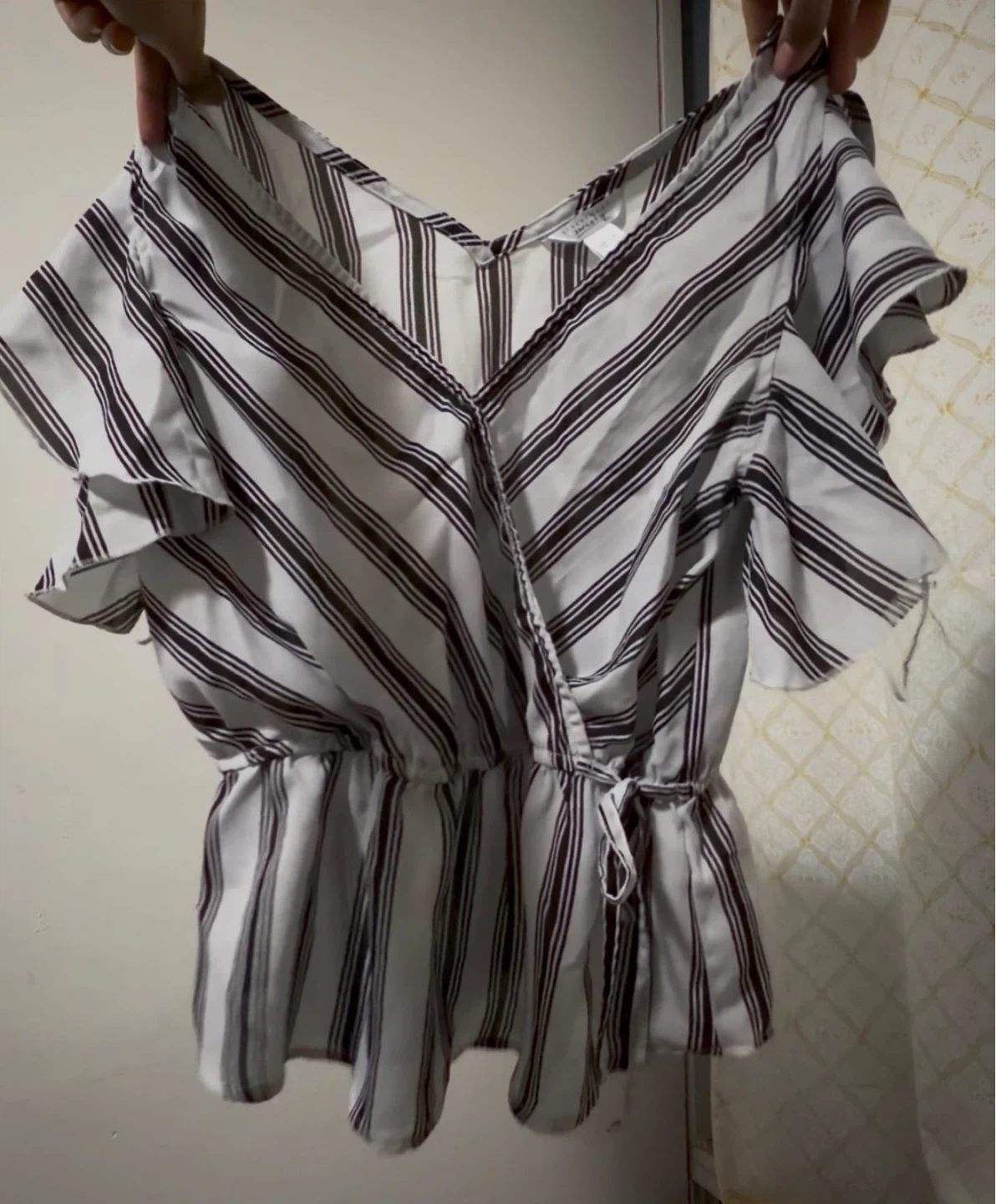 Women's Striped Peplum Blouse