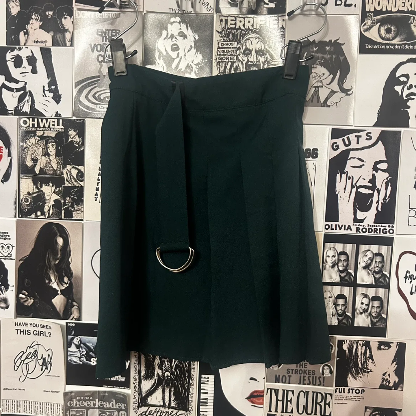 Dark Green Pleated Skirt