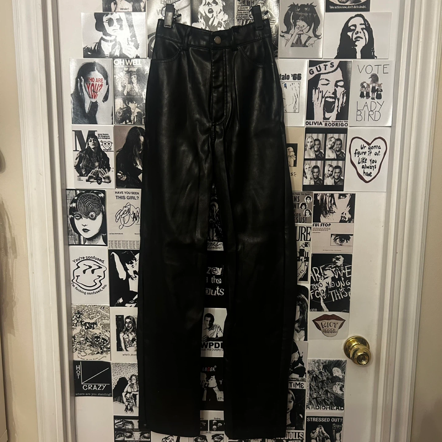 Dynamite Faux Leather Black Pants