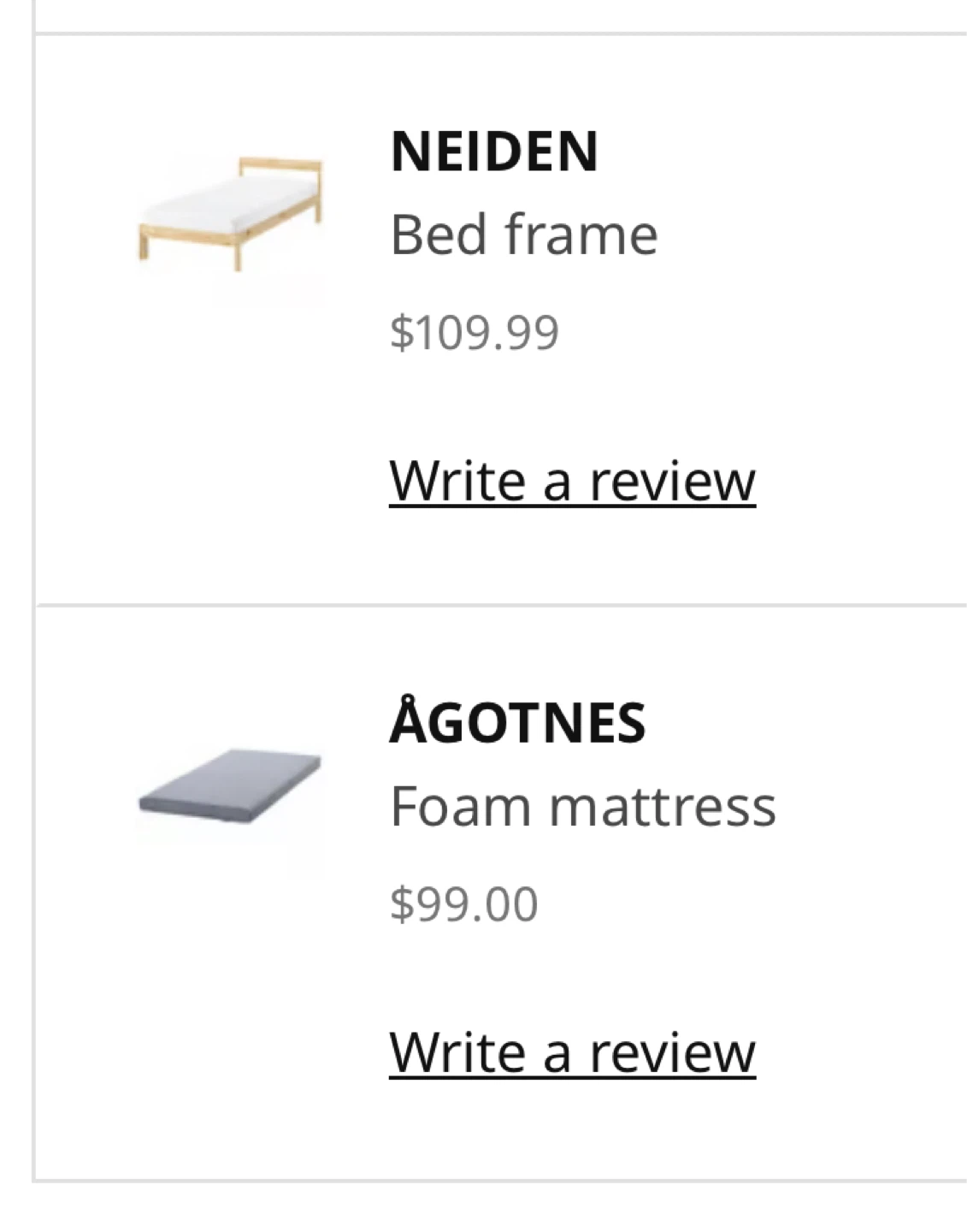 IKEA Twin Bed Frame + Firm Foam Mattress - photo 2