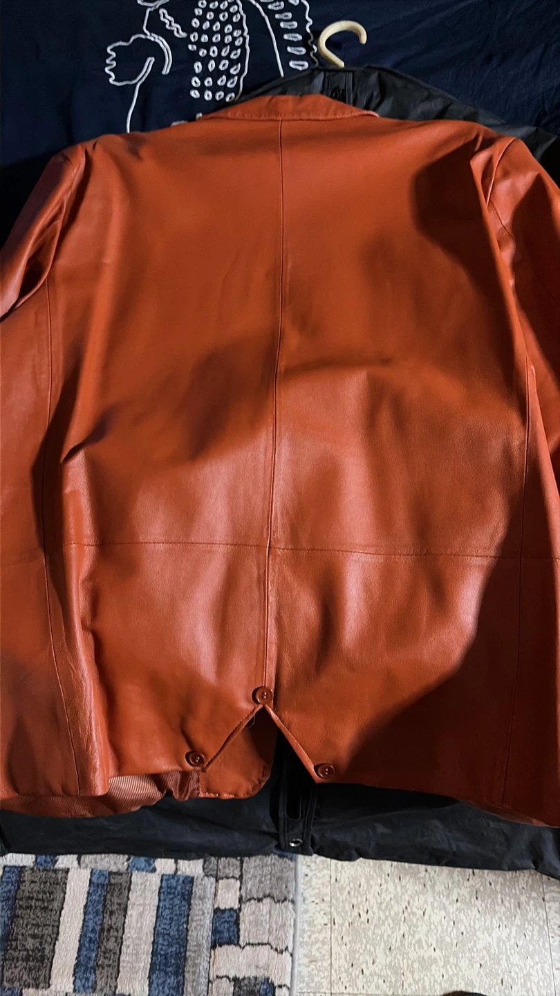 The Leather Company Orange Leather Blazer Jacket 2XL - photo 2