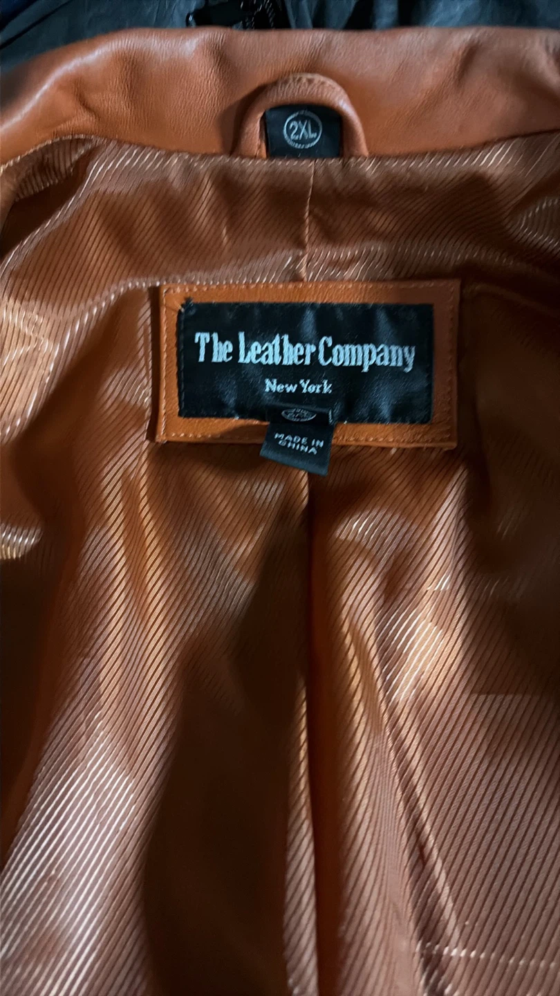 The Leather Company Orange Leather Blazer Jacket 2XL - photo 4