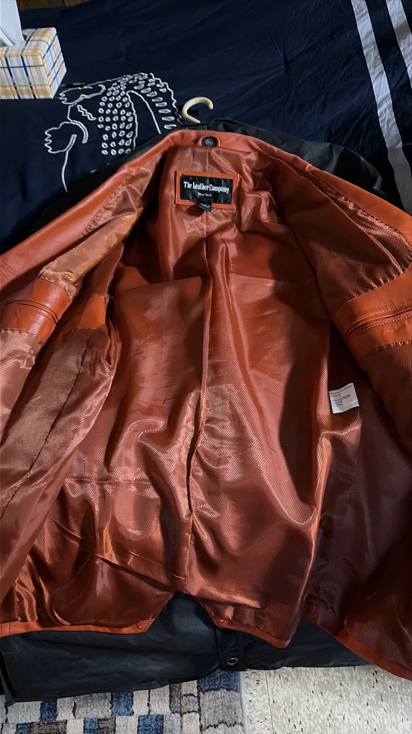 The Leather Company Orange Leather Blazer Jacket 2XL - photo 3