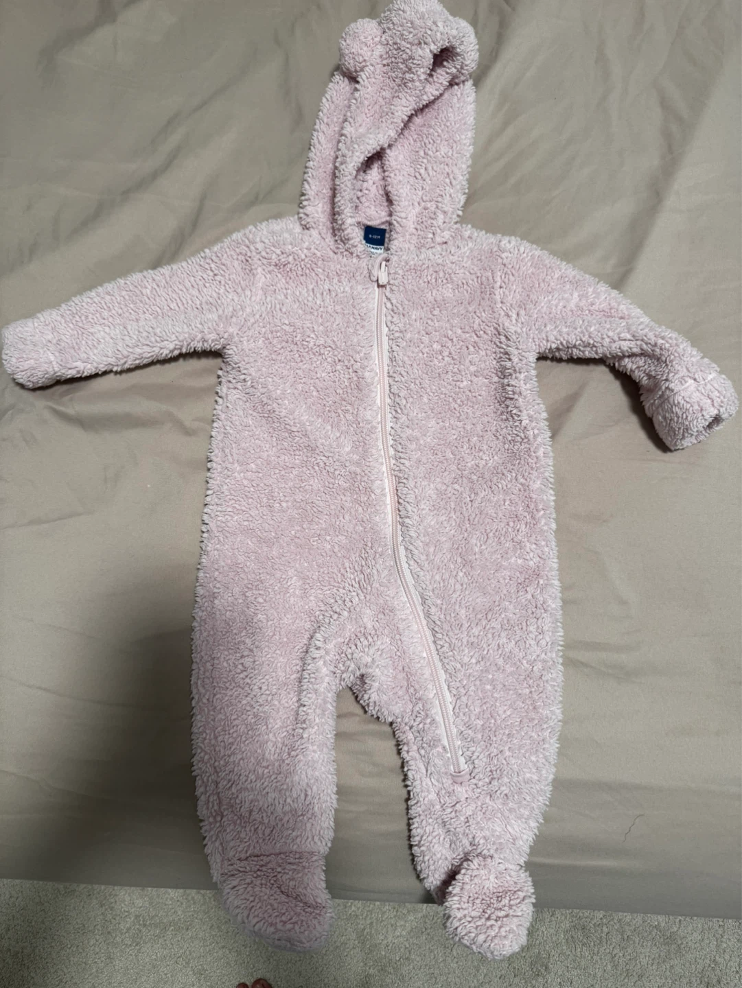 Old Navy Baby Pink Sherpa Bunting Suit 6-12 Months