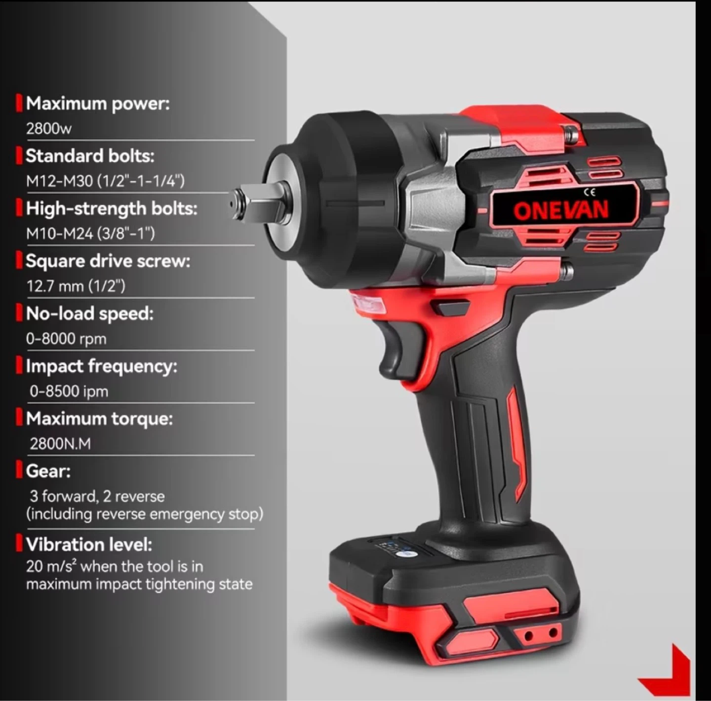 Cordless Impact Wrench Kit 2800N.M - photo 4