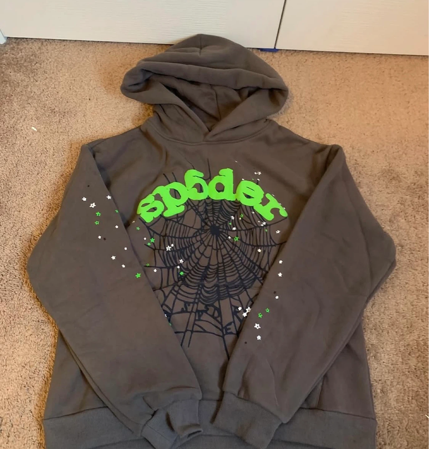 Gr3en Grey sp5der hoodie
