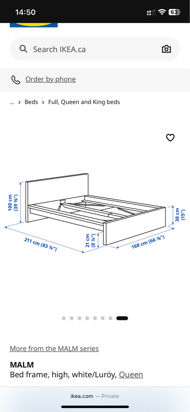 IKEA MALM Queen Bed Frame - White - photo 5