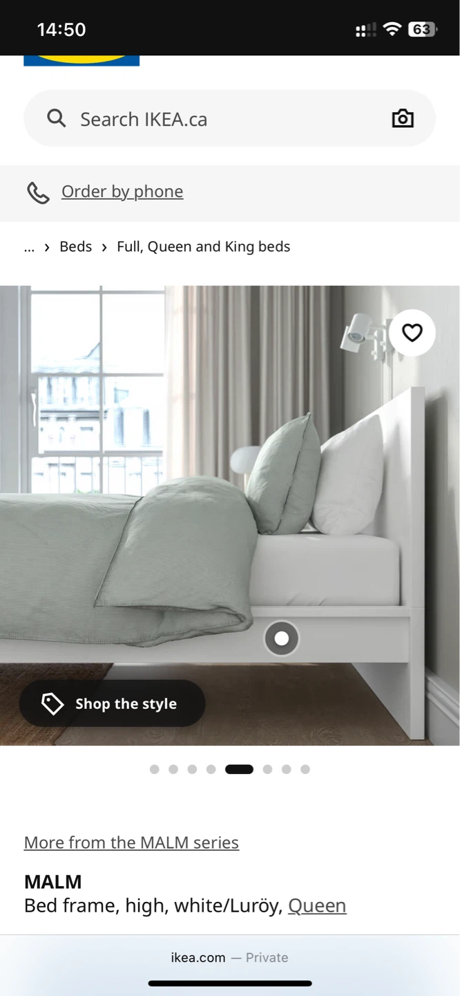 IKEA MALM Queen Bed Frame - White - photo 3