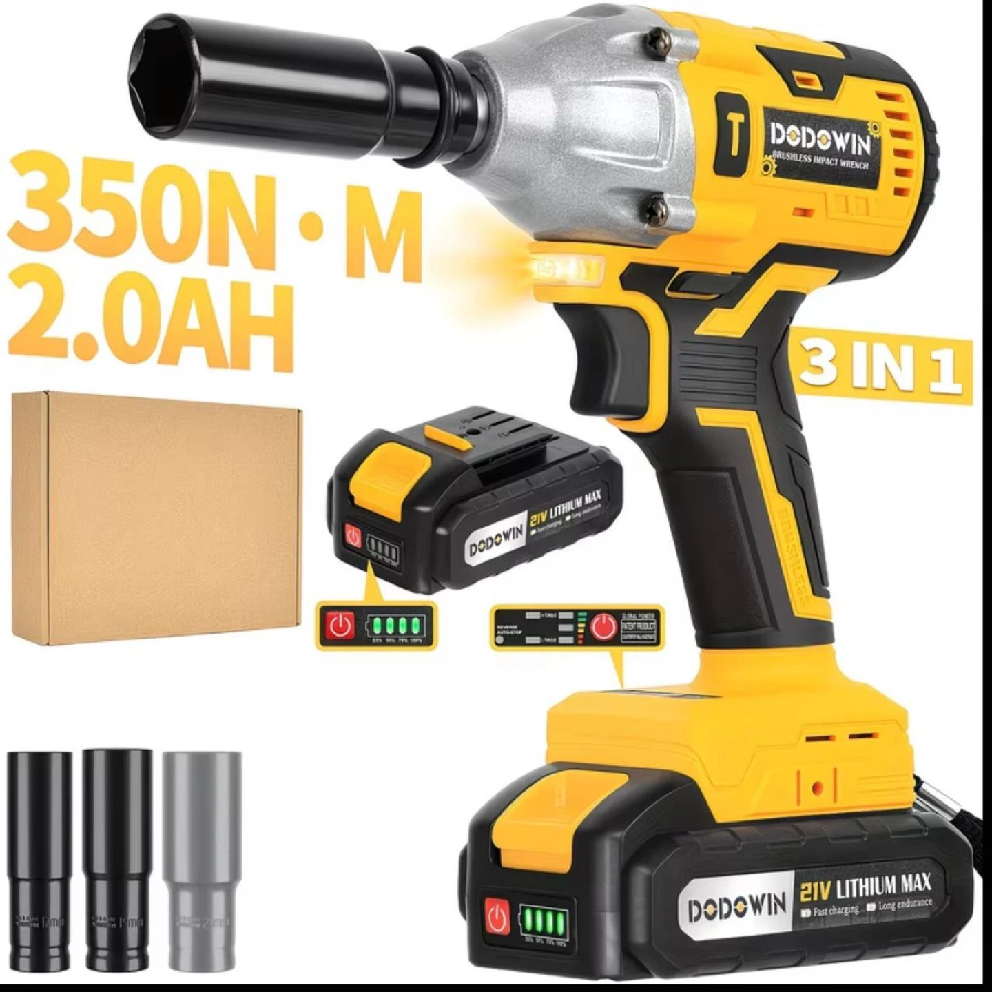 Cordless Impact Wrench Kit 350N.M 2.0AH