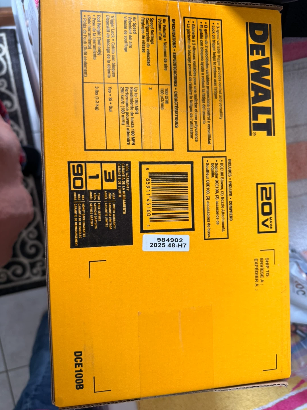 DEWALT 20V MAX Compact Jobsite Blower (Tool Only) - photo 2